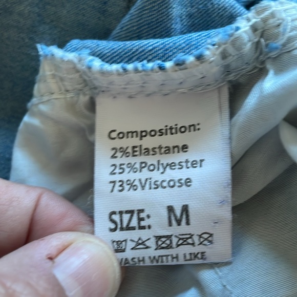 Brand new jeans with elastic and tie up waistline. - Picture 4 of 5
